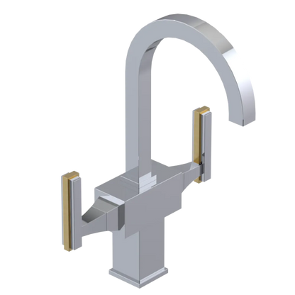 Rubinet Single Hole Dual Handle Lav. Set. (less drain) Chrome