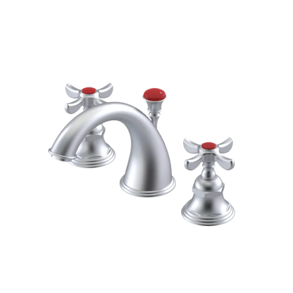 Rubinet Widespread Lav. Set. (less drain) Satin Chrome