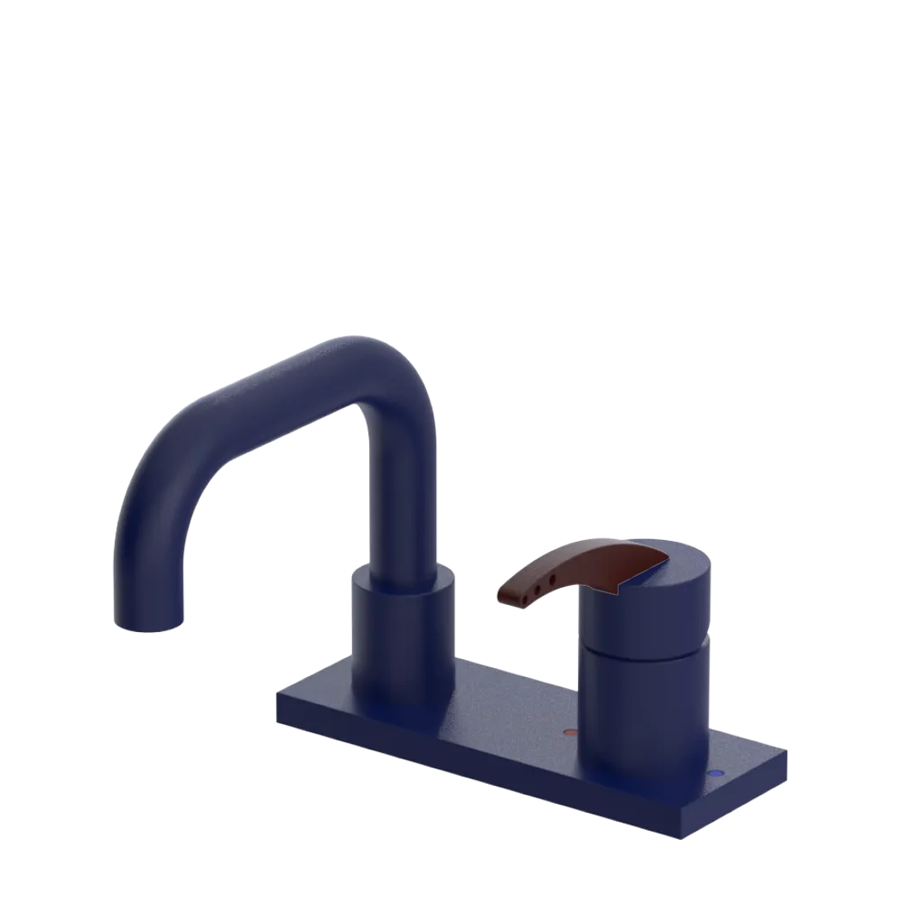 Rubinet 4" Centre Single Control Lav. Set. with Genesis spout (less drain) Midnight Blue