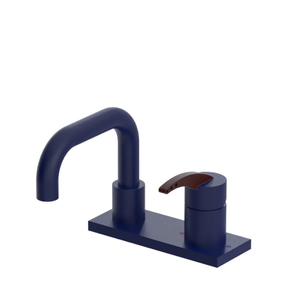 Rubinet 4" Centre Single Control Lav. Set. with Genesis spout (less drain) Midnight Blue