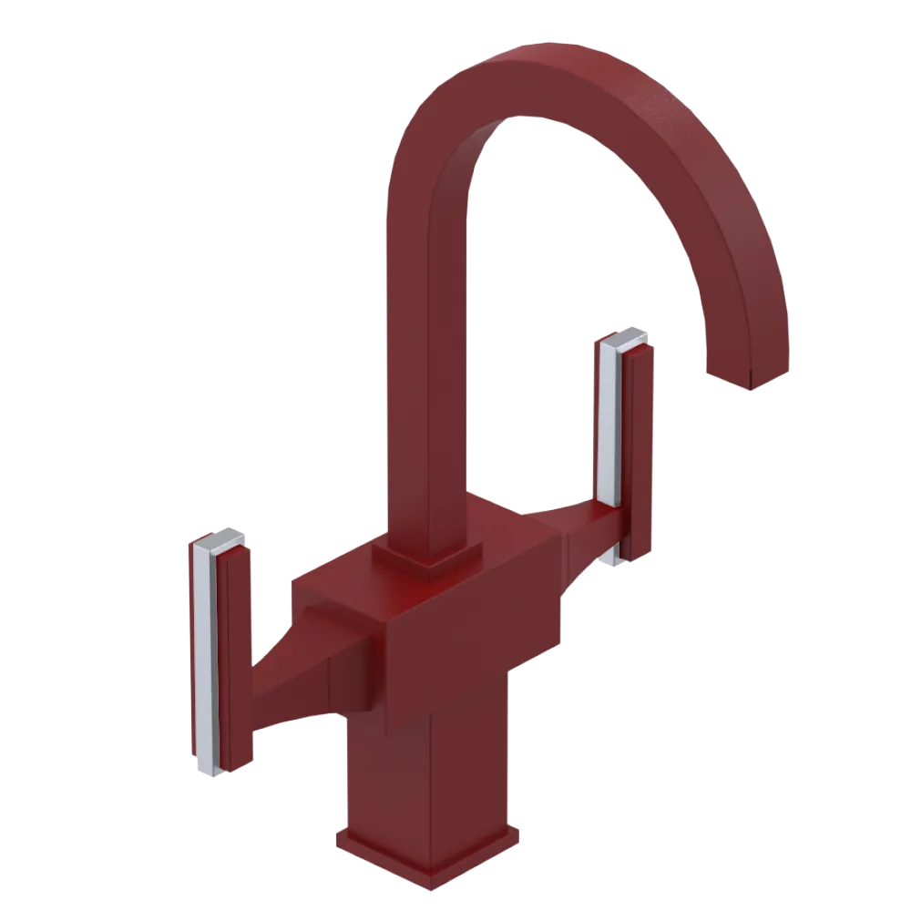 Rubinet Single Hole Dual Handle Lav. Set. (less drain) Maroon