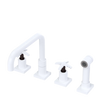 Rubinet Widespread Kitchen Set with Genesis Spout with Hand Spray White