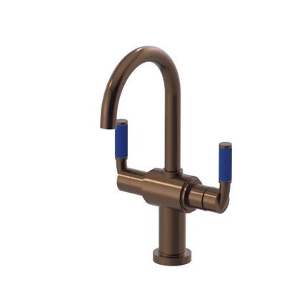 Rubinet Single Hole Dual Handle Lav. Set. (less drain) Tuscan Brass