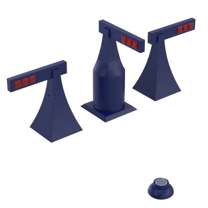 Rubinet Bidet Fitting with Spray, Diverter, and Vacum Breaker (Less Drain) Midnight Blue