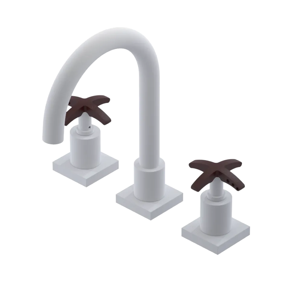 Rubinet Widespread Lav. Set. (less drain) Matt White