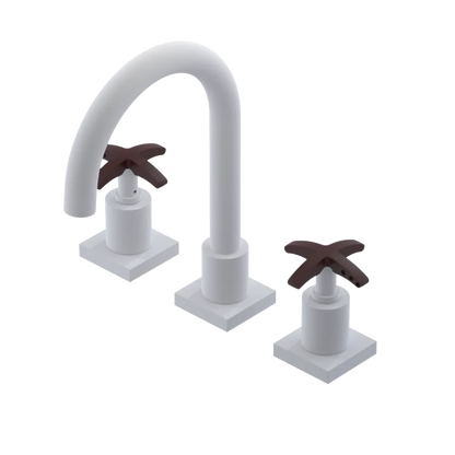 Rubinet Widespread Lav. Set. (less drain) Matt White