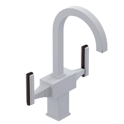 Rubinet Single Hole Dual Handle Lav. Set. (less drain) Matt White