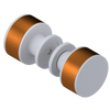Rubinet Shower Door Knob (set) Matt White