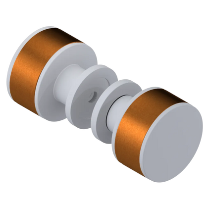 Rubinet Shower Door Knob (set) Matt White