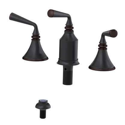 Rubinet Bidet Fitting with Spray, Diverter, and Vacum Breaker (Less Drain) Matt Black