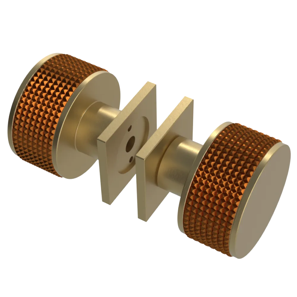 Rubinet Shower Door Knob (set) Satin Brass