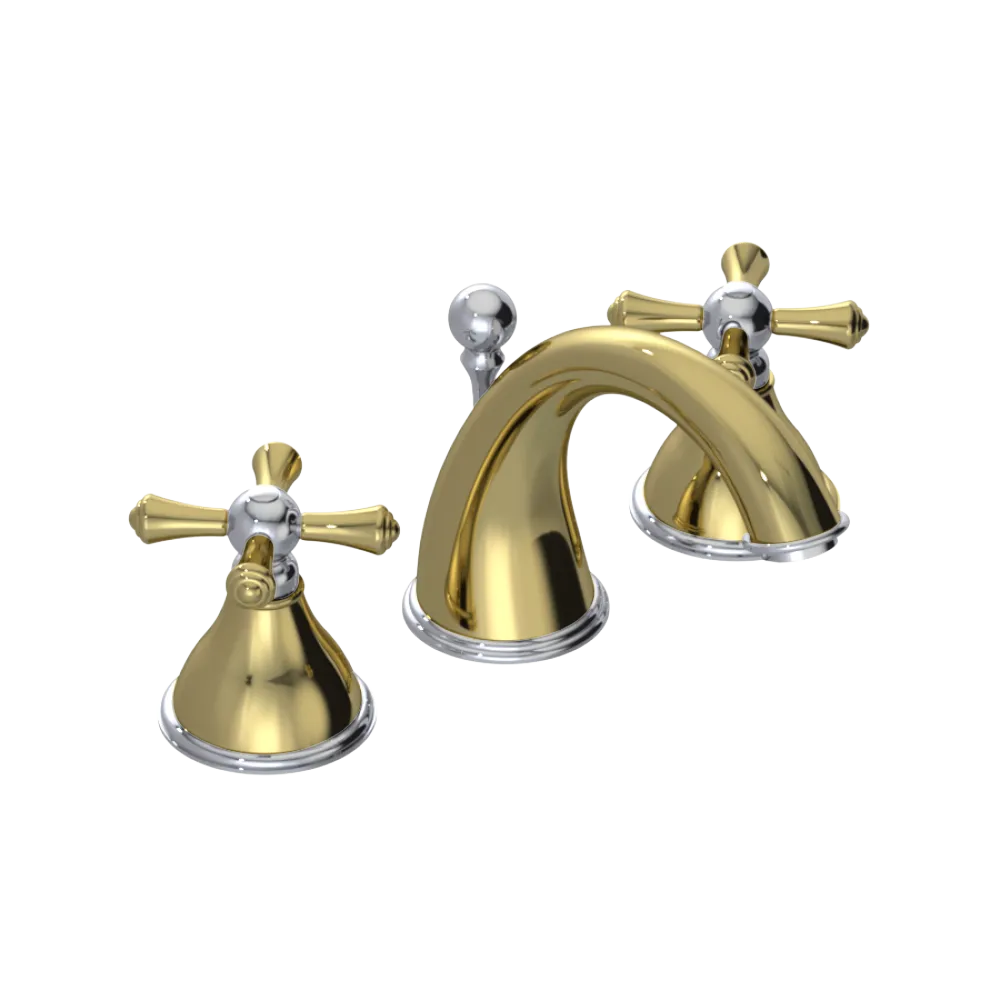 Rubinet Widespread Lav. Set. (less drain) Natural Brass