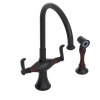 Rubinet Two Handle Single Hole Kitchen Set with Hand Spray Matt Black