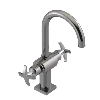 Rubinet Single Hole Dual Handle Lav. Set. (less drain) Polished Nickel