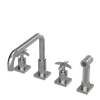 Rubinet Widespread Kitchen Set with Genesis Spout with Hand Spray Satin Nickel