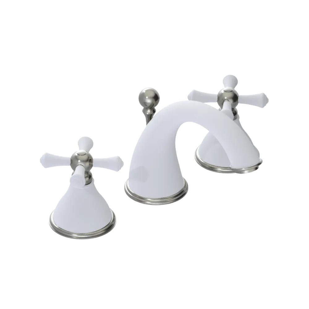 Rubinet Widespread Lav. Set. (less drain) Matt White