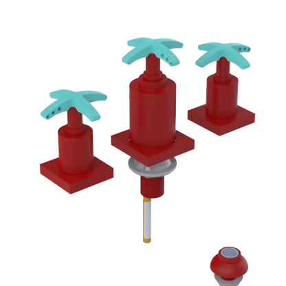 Rubinet Bidet Fitting with Spray, Diverter, and Vacuum Breaker (less drain) Maroon