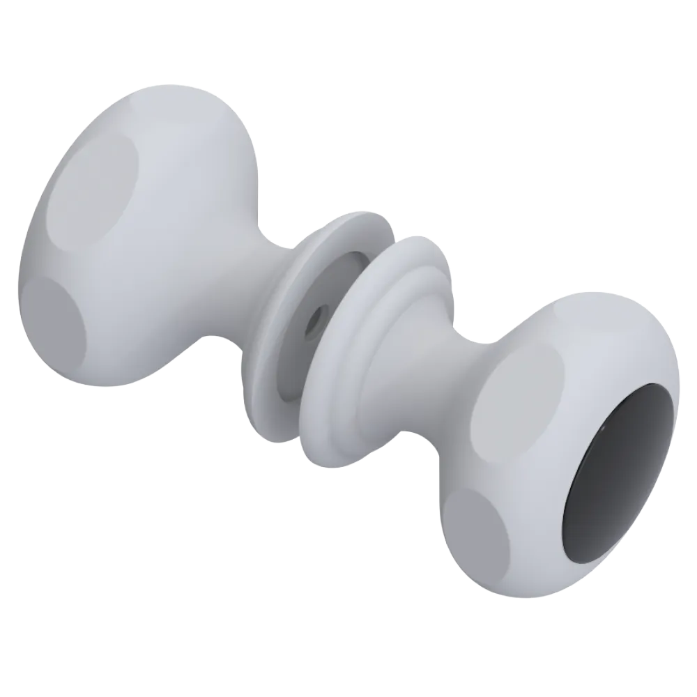 Rubinet Shower Door Knob (set) Matt White