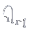 Rubinet Widespread Kitchen Set with Hand Spray Satin Chrome