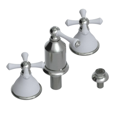 Rubinet Bidet Fitting with Spray, Diverter, and Vacum Breaker (Less Drain) Satin Nickel
