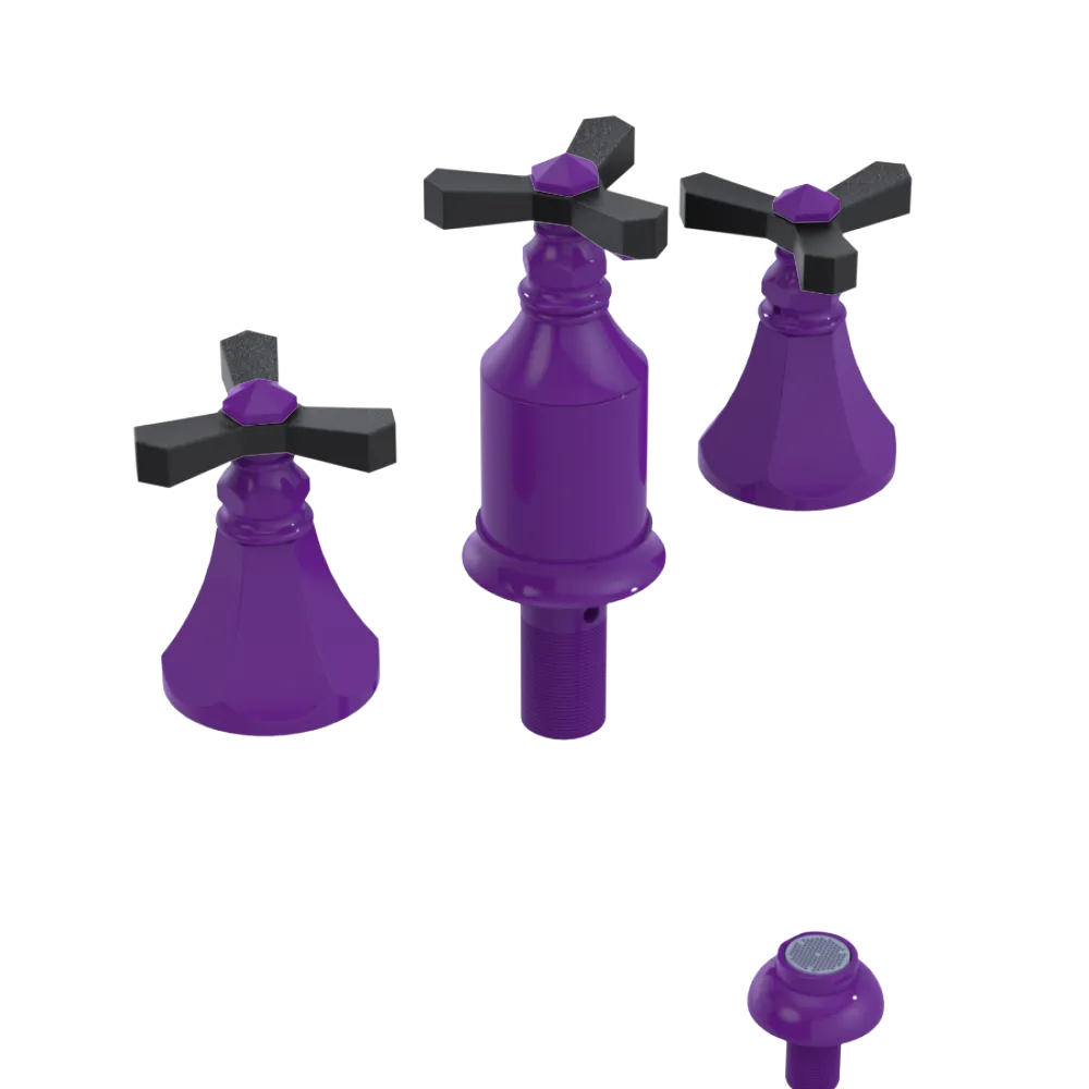 Rubinet Bidet Fitting with Spray, Diverter, and Vacum Breaker (Less Drain) Purple Haze