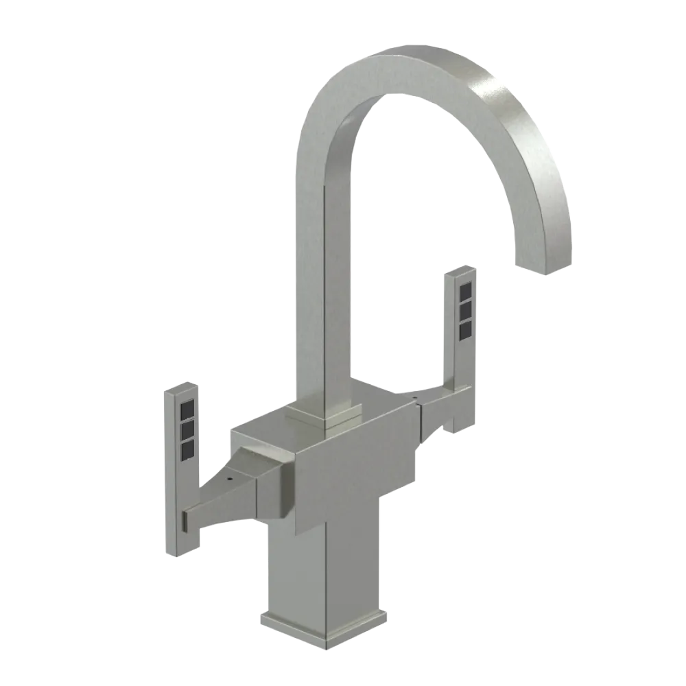 Rubinet Single Hole Dual Handle Lav. Set. (less drain) Satin Nickel