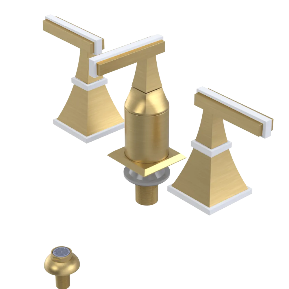 Rubinet Bidet Fitting with Spray, Diverter, and Vacum Breaker (Less Drain) Satin Gold