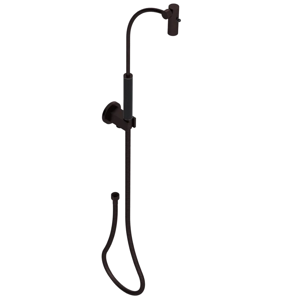 Rubinet Hand Held Shower Bidet with Extended Reach & Dual Function Spray Including Wall Bracket with Supply & Hose (Round) Oil Rubbed Bronze