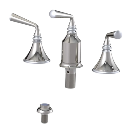 Rubinet Bidet Fitting with Spray, Diverter, and Vacum Breaker (Less Drain) Polished Nickel