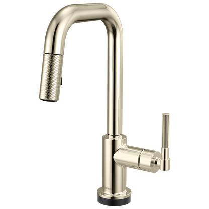 Brizo Smarttouch Pull Down Prep Faucet With Square Spout Knurled Handle
