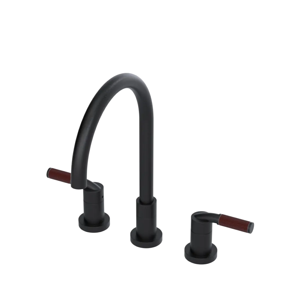 Rubinet Widespread Kitchen Set Matt Black