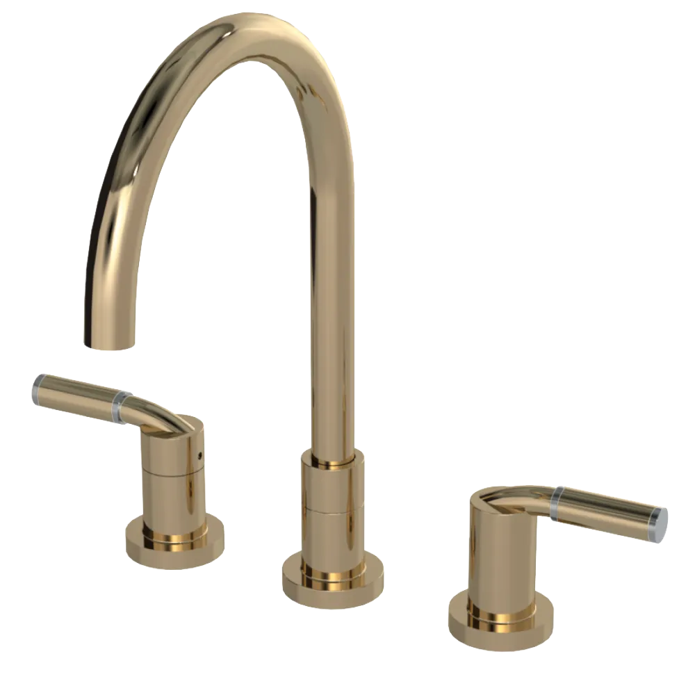 Rubinet Widespread Kitchen Set Gold