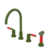 Rubinet Widespread Kitchen Set with Hand Spray Green Envy