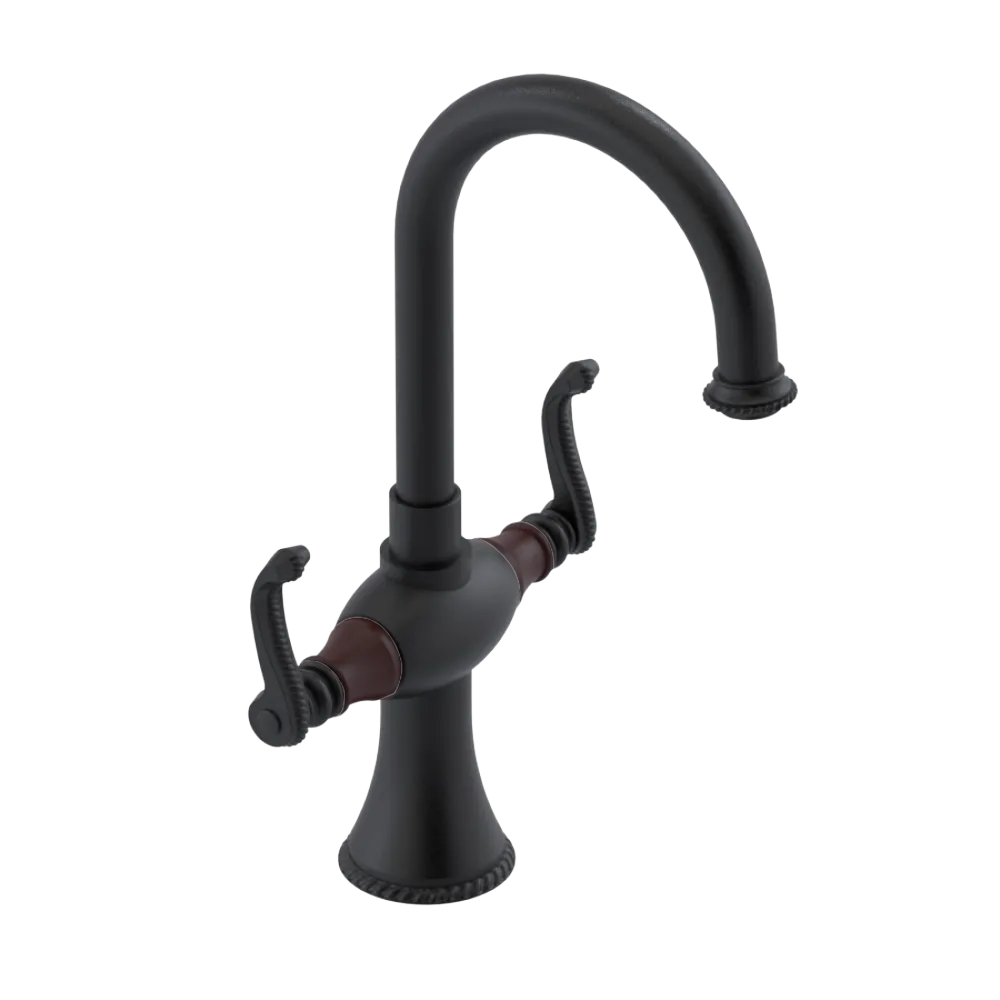 Rubinet Single Hole Dual Handle Lav. Set. (less drain) Matt Black