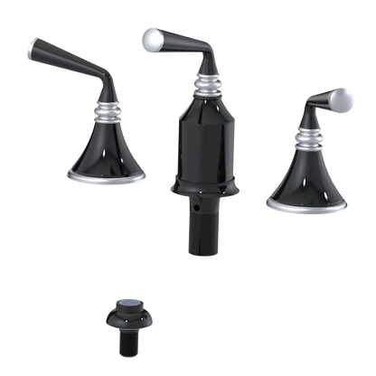Rubinet Bidet Fitting with Spray, Diverter, and Vacum Breaker (Less Drain) Black