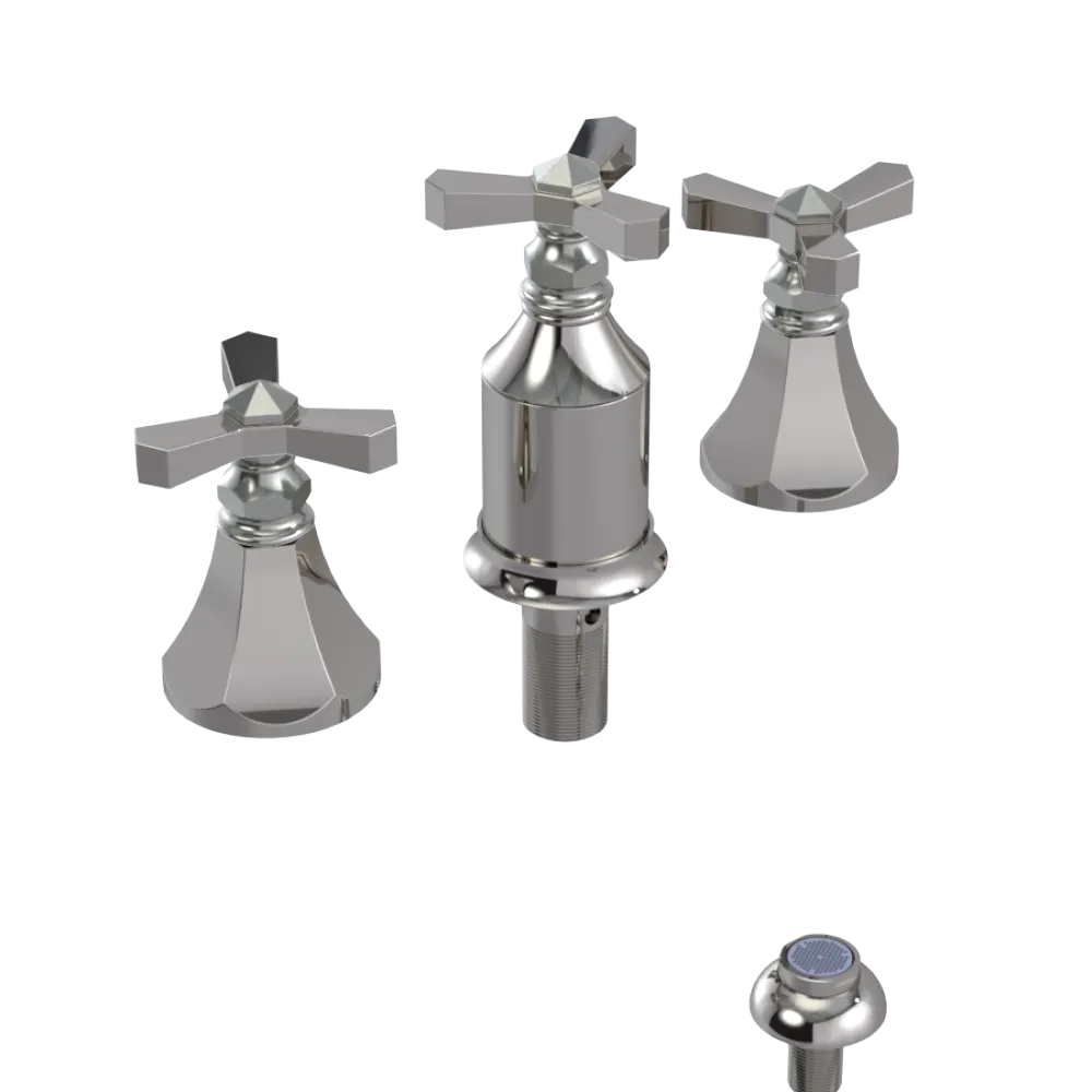 Rubinet Bidet Fitting with Spray, Diverter, and Vacum Breaker (Less Drain) Polished Nickel
