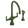 Rubinet Two Handle Single Hole Kitchen Set with Hand Spray Green Envy