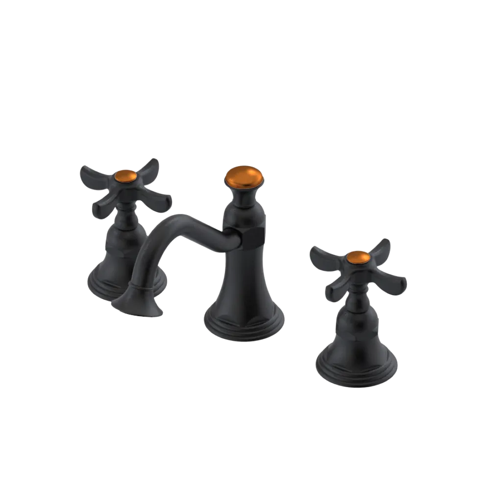 Rubinet Widespread Lav. Set. (less drain) Matt Black