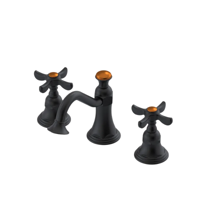 Rubinet Widespread Lav. Set. (less drain) Matt Black