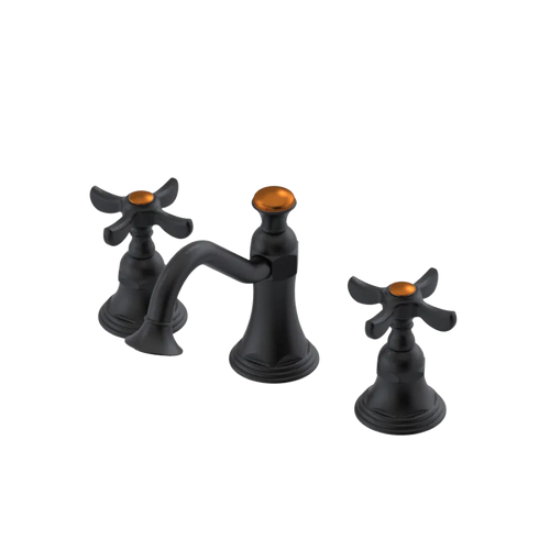 Rubinet Widespread Lav. Set. (less drain) Matt Black