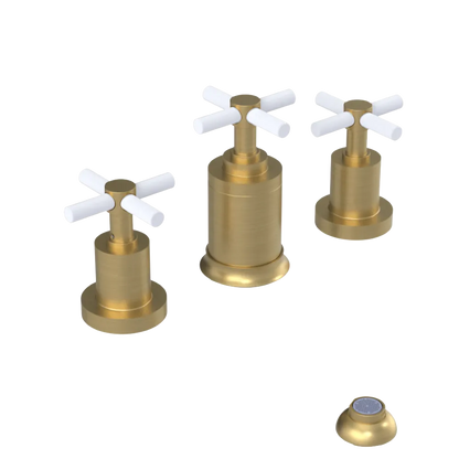 Rubinet Bidet Fitting with Spray, Diverter, and Vacuum Breaker (less drain) Satin Brass