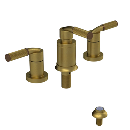 Rubinet Bidet Fitting with Spray, Diverter, and Vacum Breaker (Less Drain) Antique Brass Matt
