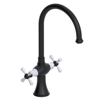 Rubinet Two Handle Single Hole Kitchen Set Matt Black