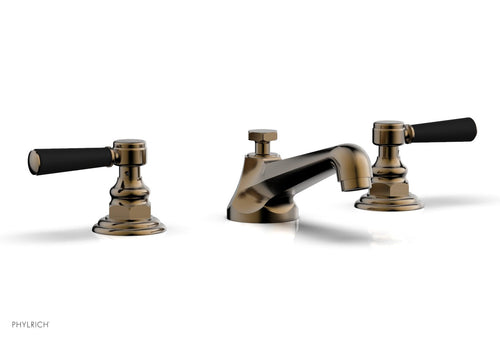 Phylrich HEX TRADITIONAL Widespread Faucet - Satin Black Lever Handles 500-02