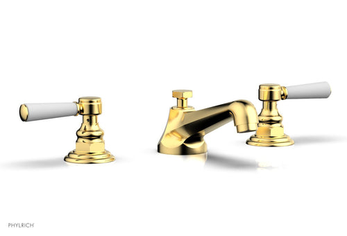 Phylrich HEX TRADITIONAL Widespread Faucet - Satin White Lever Handles 500-02