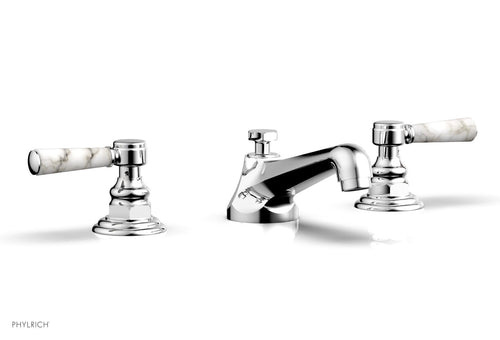 Phylrich HEX TRADITIONAL Widespread Faucet - White Marble Lever Handles 500-03