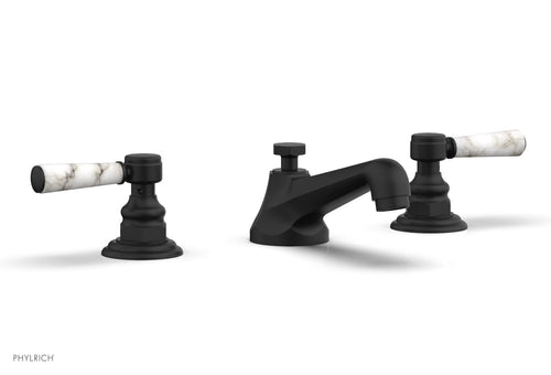 Phylrich HEX TRADITIONAL Widespread Faucet - White Marble Lever Handles 500-03