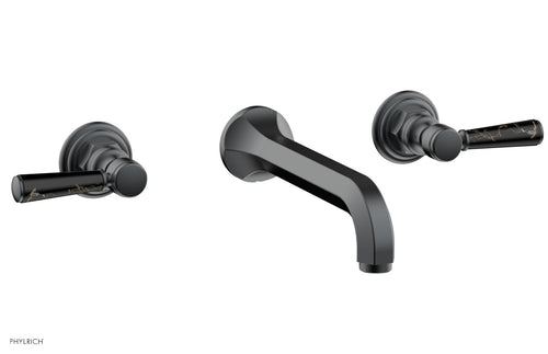 Phylrich HEX TRADITIONAL Wall Lavatory Set - Black Marble Lever Handles 500-13