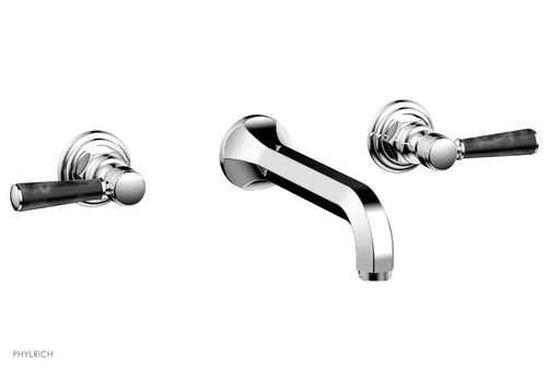 Phylrich HEX TRADITIONAL Wall Tub Set - Black Marble Lever Handles 500-58