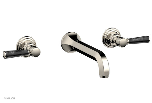 Phylrich HEX TRADITIONAL Wall Tub Set - Black Marble Lever Handles 500-58